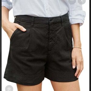 FRANK & EILEEN Black Linen Shorts